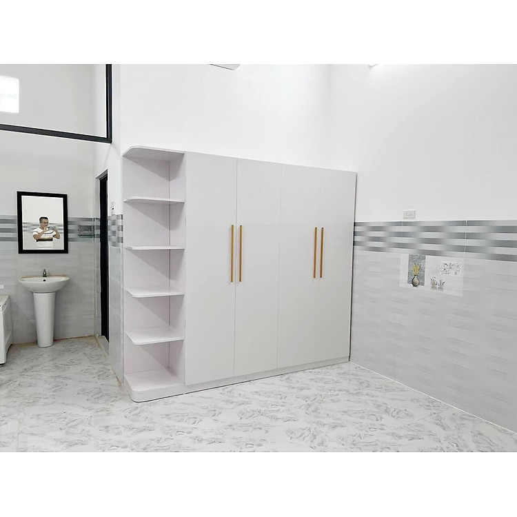 Tủ áo nhựa 4 cánh kèm kệ Cỡ lớn Juno Sofa 2m05 x 1m8 x 48 cm