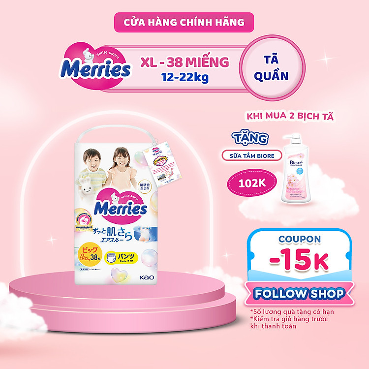 Tã Merries size XL 38 miếng Đảm bảo Giá rẻ