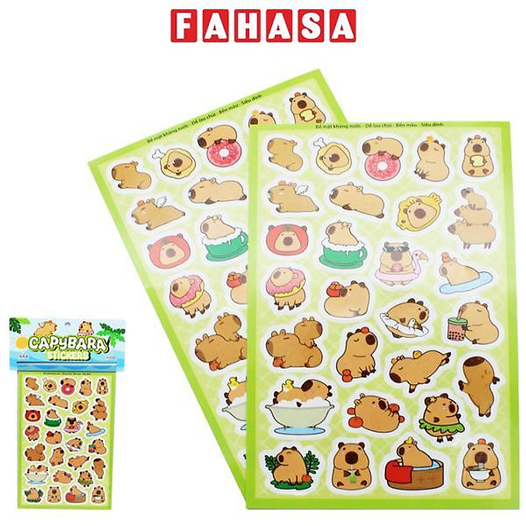 Bộ Sticker Capybara Vui Nhộn (2 tờ)
