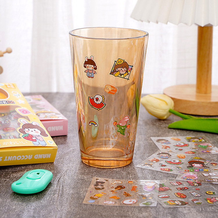 Hộp sticker 8 tấm trong suốt kèm dao tiện ích - Ảnh 4