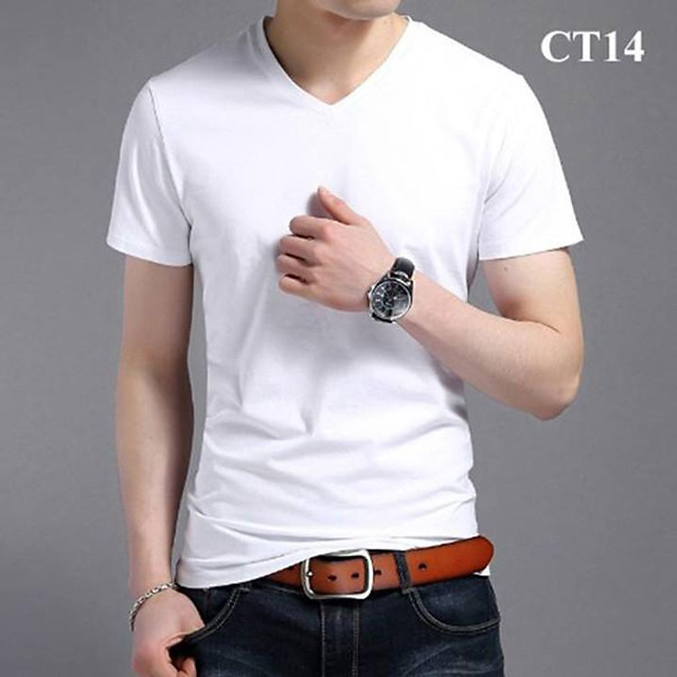 Áo thun nam cổ tim ngắn tay đẹp nhiều màu đủ size ( có size lớn cho người 100 kg )