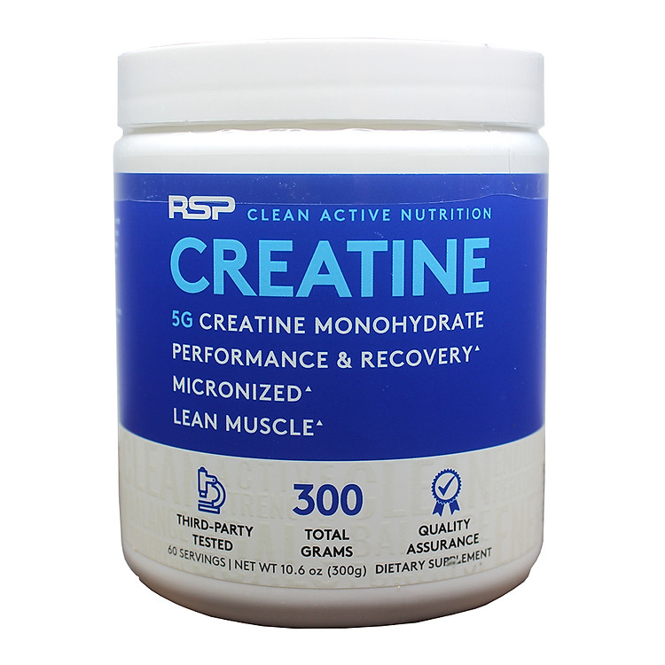 Thực phẩm bổ sung Creatine của RSP hộp 60 lần dùng hỗ trợ tăng sức bền, sức mạnh, độ dày cơ bắp