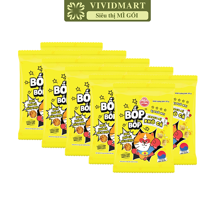 OTOKI - Snack mì khô gà Bốp Bốp hương vị Phô mai, Snack Bốp Bốp vị Phô mai, Snack Otoki ăn liền (63g/gói)