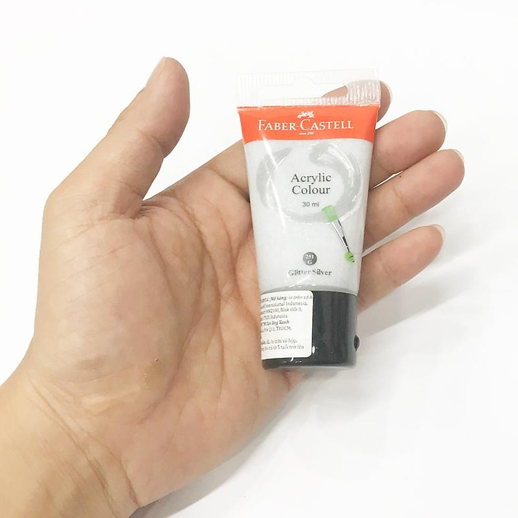 Tuýp Màu Vẽ Acrylic 30ml Glitter Silver - Ảnh 2
