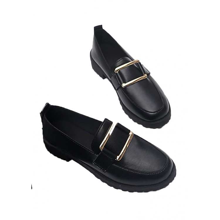 Giày loafer kim loại vuông đế thấp S030