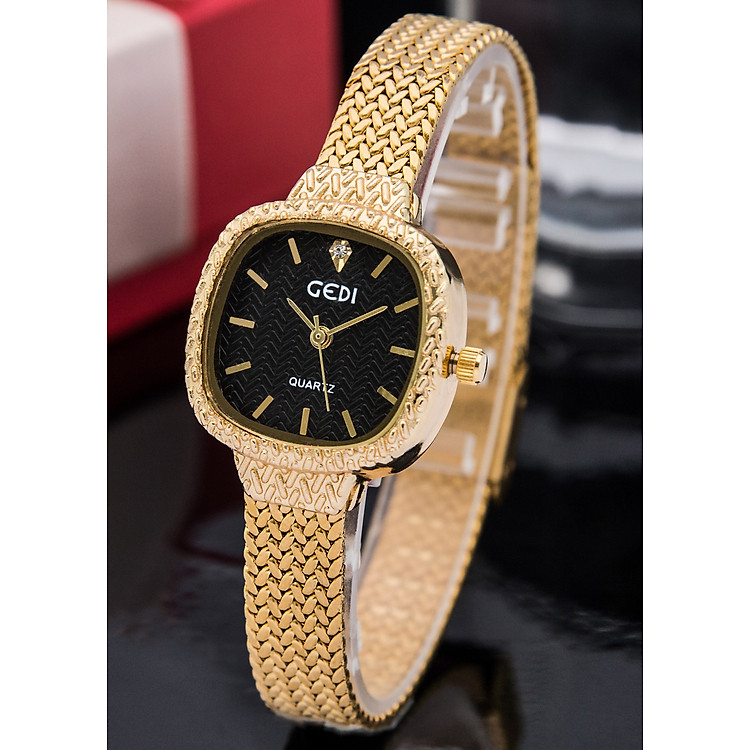 Đồng Hồ Nữ GEDI GE11003 Dây Titanium Siêu Nhẹ Cao Cấp - Thiết Kế Mặt Vuông Hàn Quốc Sang Chảnh - Máy Quatz Nhật Siêu Bền, Chống Nước Siêu Tốt 3ATM - Phụ Kiện Thời Trang Nữ Siêu Hot