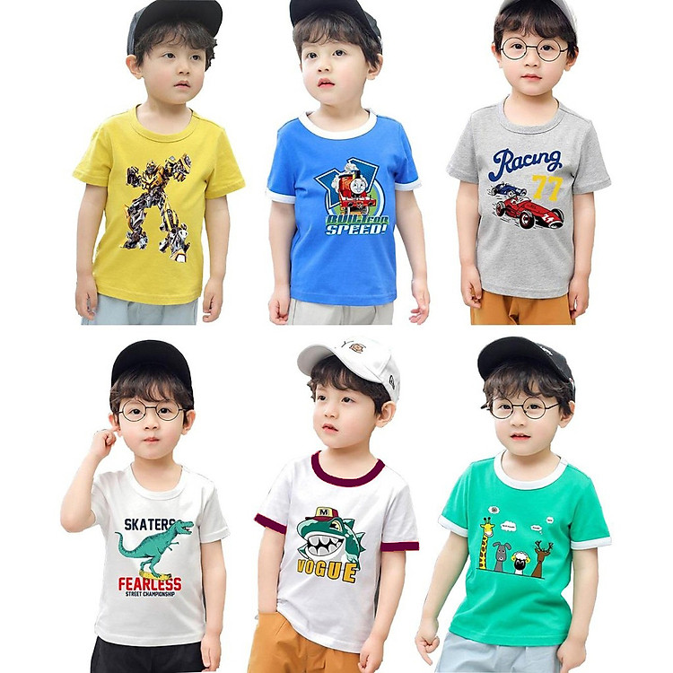 Áo Bé Trai 14kg đến 38kg, Mẫu Mới 2020, Vải Cotton 100%, Hàng Cao Cấp