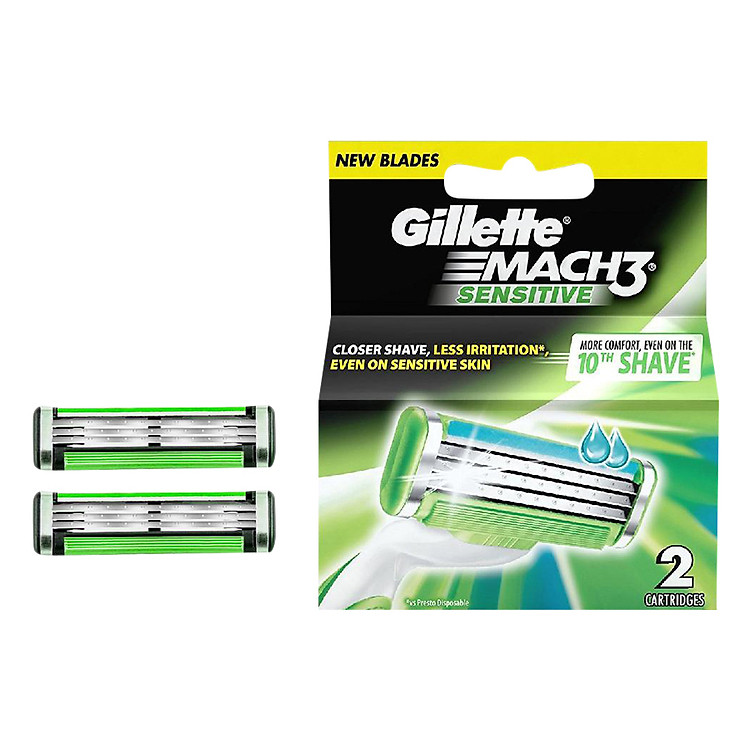 Lưỡi Dao Gillette Mach3 Sensitive (2 Lưỡi / Vỉ)