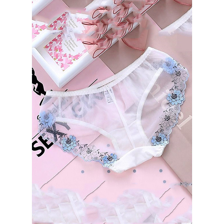 Combo 5 quần lót nữ ren sheer viền thêu hoa ngọt ngào gợi cảm Q44