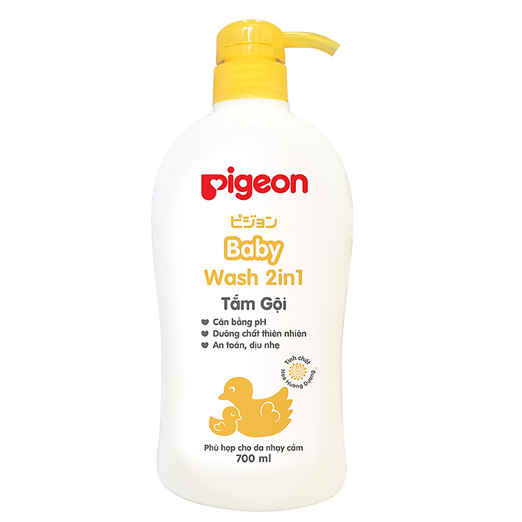 Sữa Tắm Gội Pigeon 2 Trong 1 Tinh Chất Hoa Hướng Dương Dành Cho Da Nhạy Cảm (700ml)