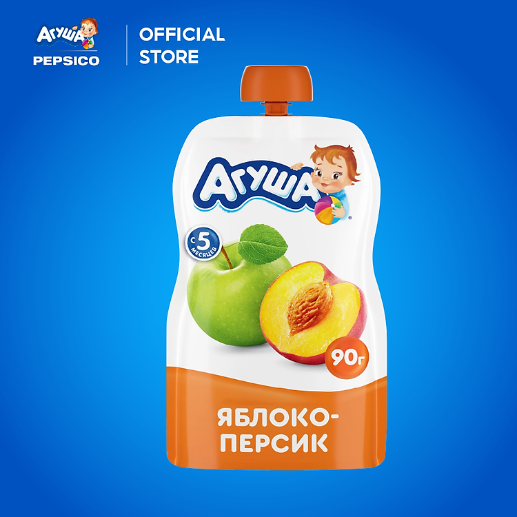 Trái cây nghiền táo đào Agusha 90g Chính hãng Giá tốt