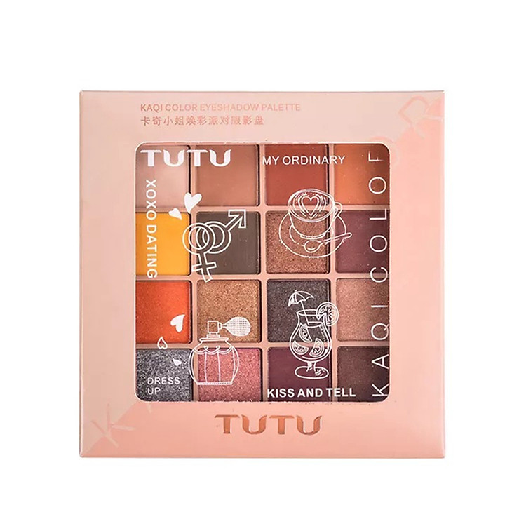 Bảng mắt 16 màu KAQI COLOR tông đào TUTU