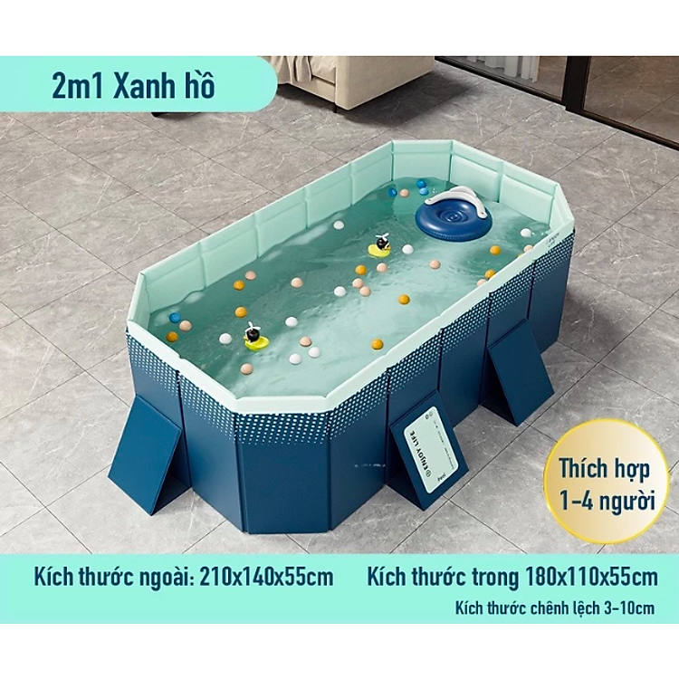 Mua BỂ BƠI GẤP XẾP 160*120*47 - DÙNG NGAY Chính hãng Giá tốt - Hình ảnh 3