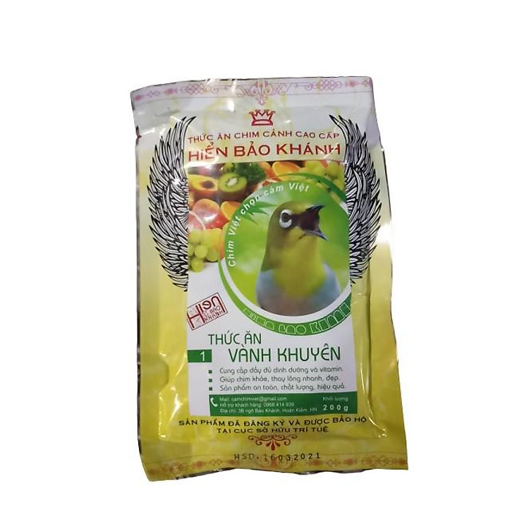 Cám Vành Khuyên Hiển Bảo Khánh (Số 1) 200gr - Thức Ăn Chim Thay Lông