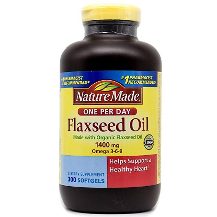 Thực Phẩm Chức Năng Dầu Hạt Lanh Nature Made Flaxseed Oil 1400mg Omega 3.6.9 300 Viên