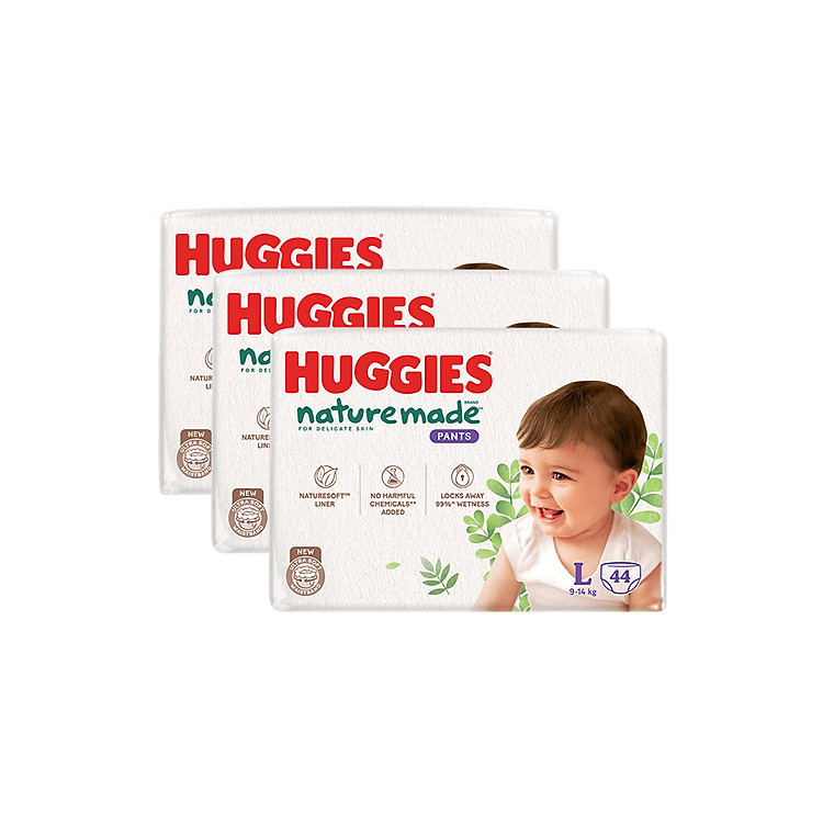 Combo 3 Tã quần Huggies Naturemade M58/L44/XL38 Giá tốt - Hình ảnh 4