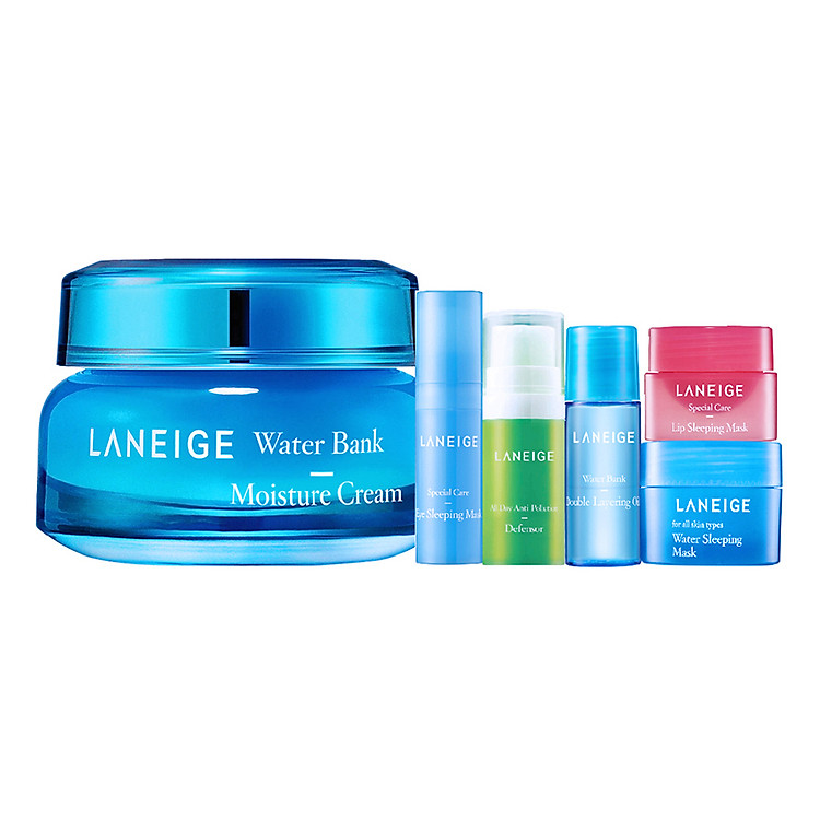 Kem Dưỡng Ẩm Dịu Mát Da Laneige Water Bank Moisture Cream (50ml) - Tặng Bộ Dưỡng Ẩm 5 Món