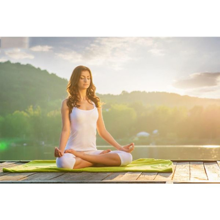 Tranh dán tường 3d kim sa có sẵn keo trang trí phòng tập yoga TC82