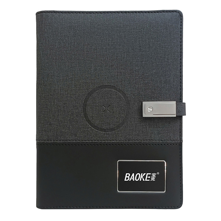 Sổ tay tích hợp sạc dự phòng (8000 mah) + USB (16GB) – BAOKE/NB2725 – Xám