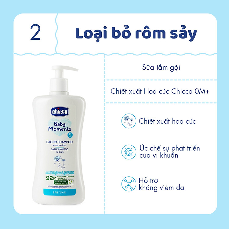 Sữa tắm gội Hoa cúc Chicco 500ml Chính hãng Giá rẻ - Hình ảnh 4