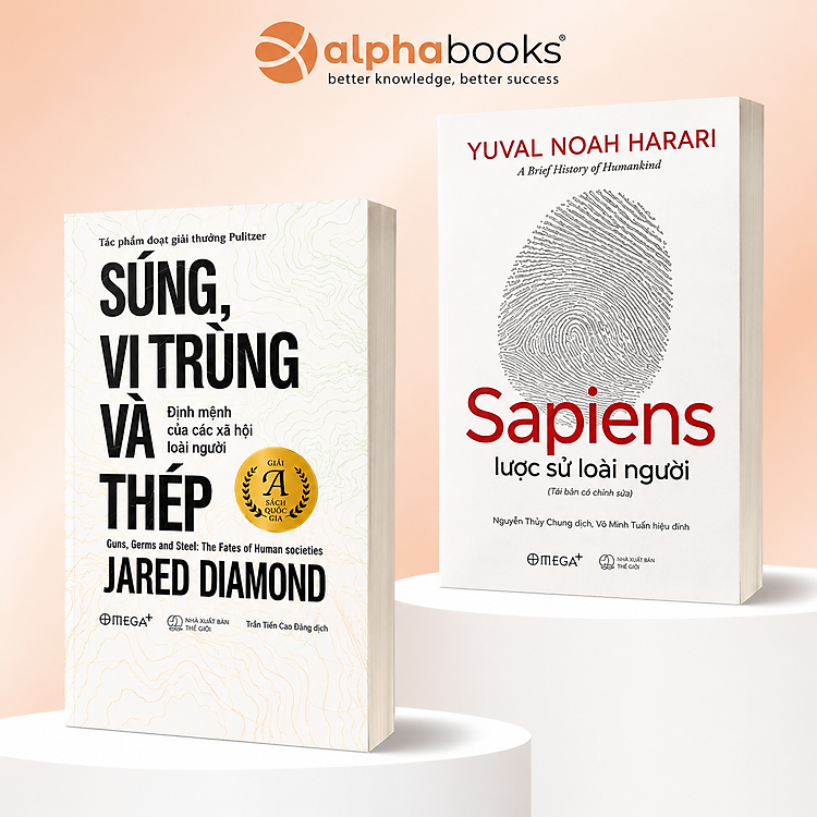 Combo Sapiens - Lược sử loài người + Súng, Vi trùng Và Thép ( Bản Thường ) - Alpha Books
