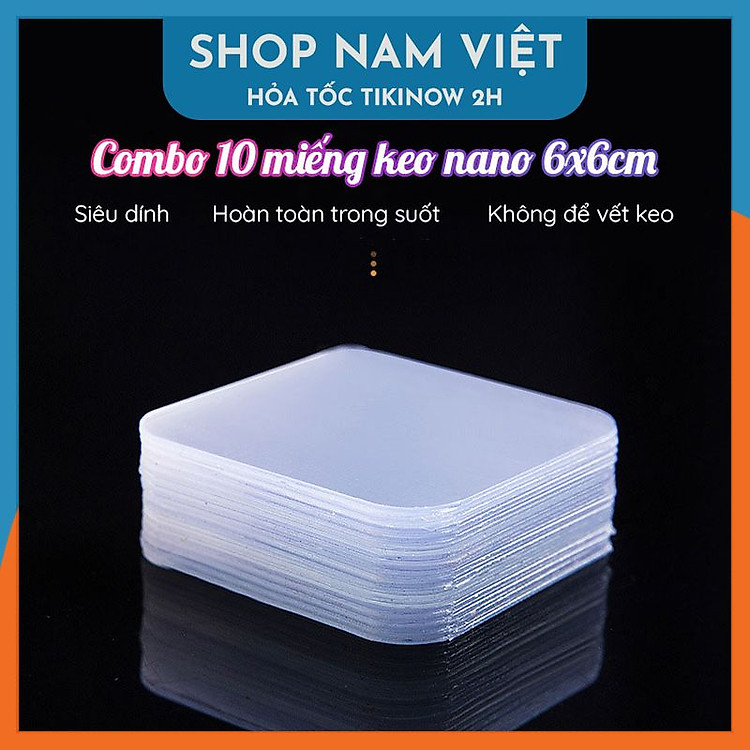 Tấm Keo Trong Nano Đa Năng (Combo 10 Miếng 6x6cm)