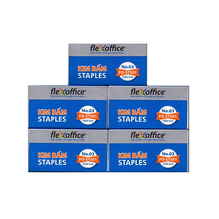 Combo 5 hộp Kim Bấm số 3 Thiên Long Flexoffice FO-STS01 (Kim bấm số 3)
