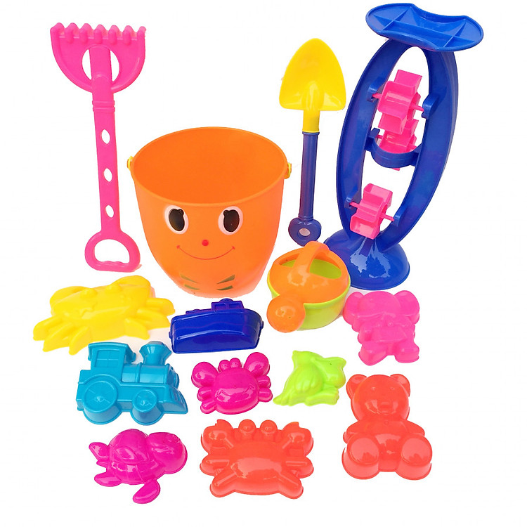 Bộ đồ chơi xúc cát xô đi biển hàng Việt Nam (giao màu ngẫu nhiên)