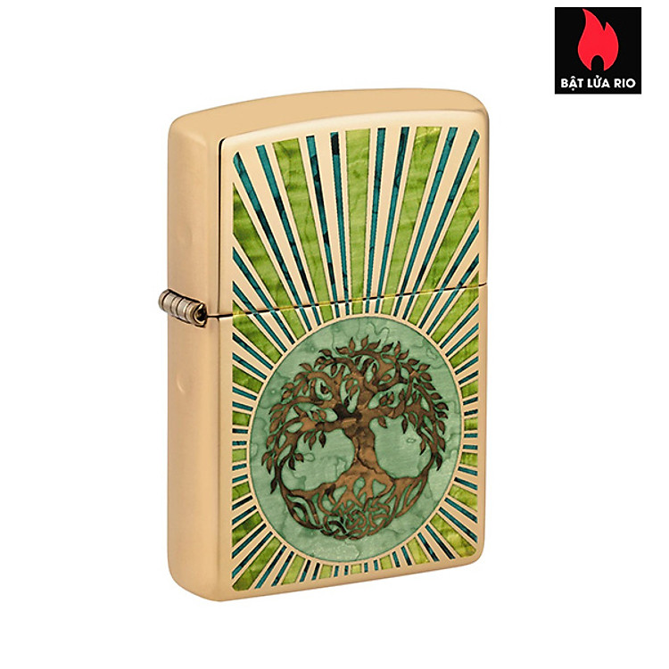 Bật Lửa Zippo 48391 – Zippo Fusion Tree of Life Design High Polish Brass