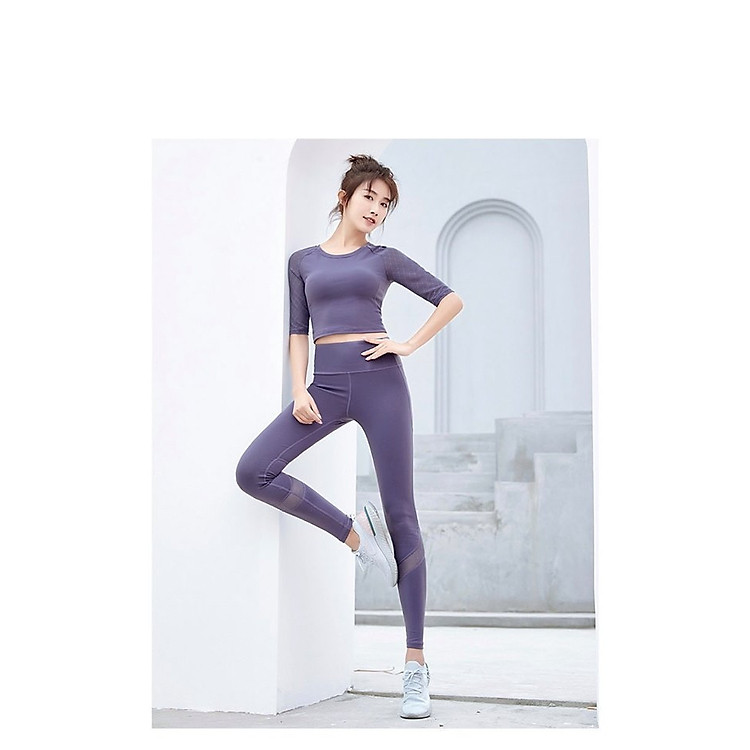 Sét đồ tập Yoga HATHA cao cấp co giãn 4 chiều, quần cạp cao, áo có kèm đệm mút - Mẫu mới nhất