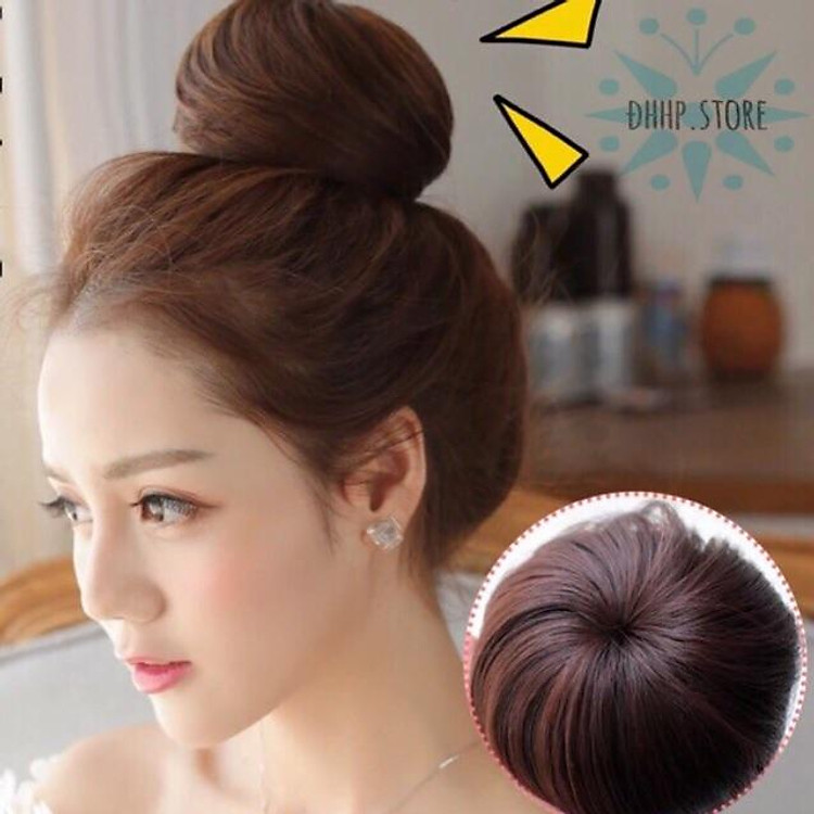 Tóc giả búi củ tỏi ( có ảnh thật )