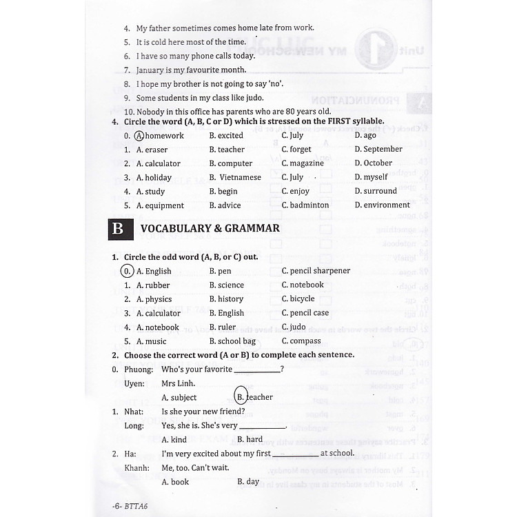 Bài Tập Tiếng Anh Lớp 6 - Ảnh 3