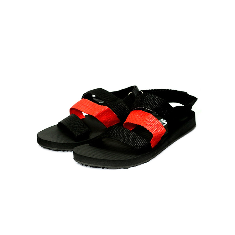 Giày sandal nữ đế xốp thời trang T158K136 - Đen phối đỏ