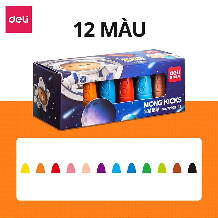 Bút Sáp Màu Hữu Cơ Deli (12 màu) - Ảnh 2