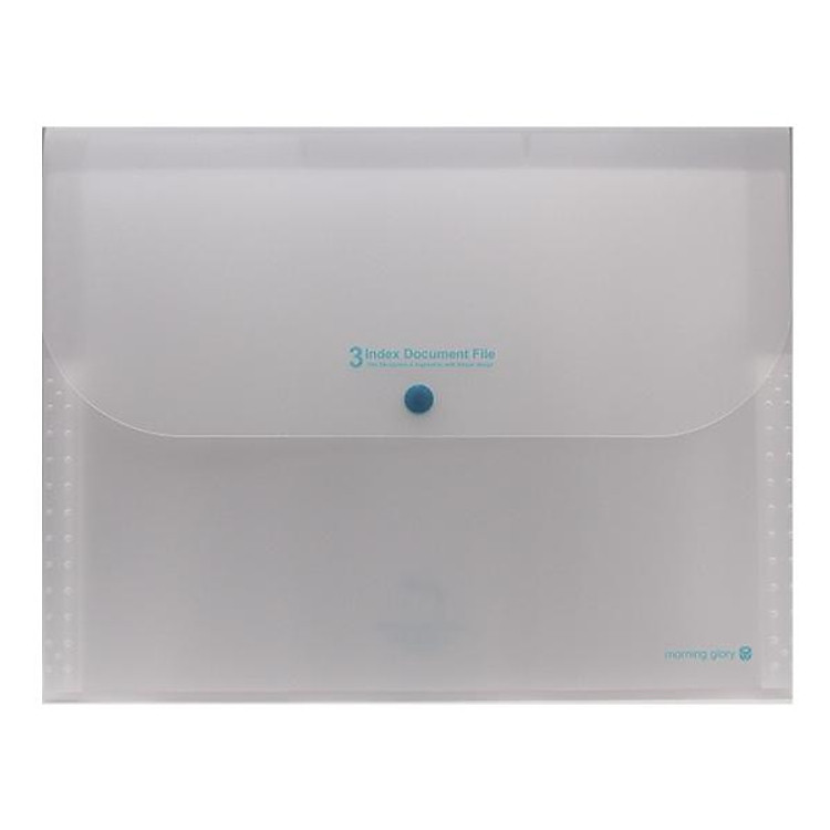 Bìa Nút 3 Ngăn Morning Glory 79151 (Màu trong suốt)