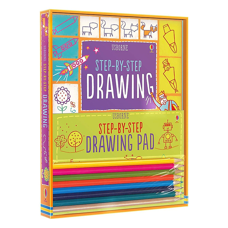 Sách tương tác tiếng Anh - Usborne Step-by-Step Drawing Kit