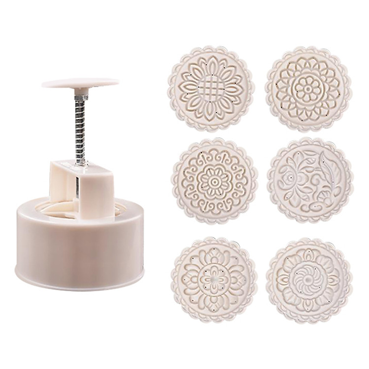 Khuôn Bánh Trung Thu Lò Xo 6 Mặt (200gr)