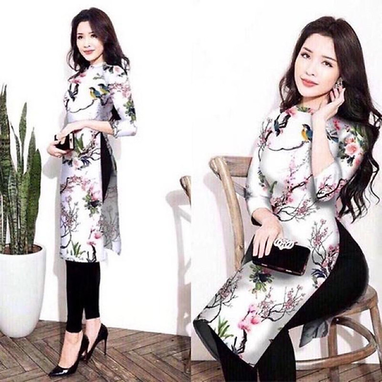 ÁO DÀI CÁCH TÂN IN HOẠ TIẾT 3D( không kèm quần)