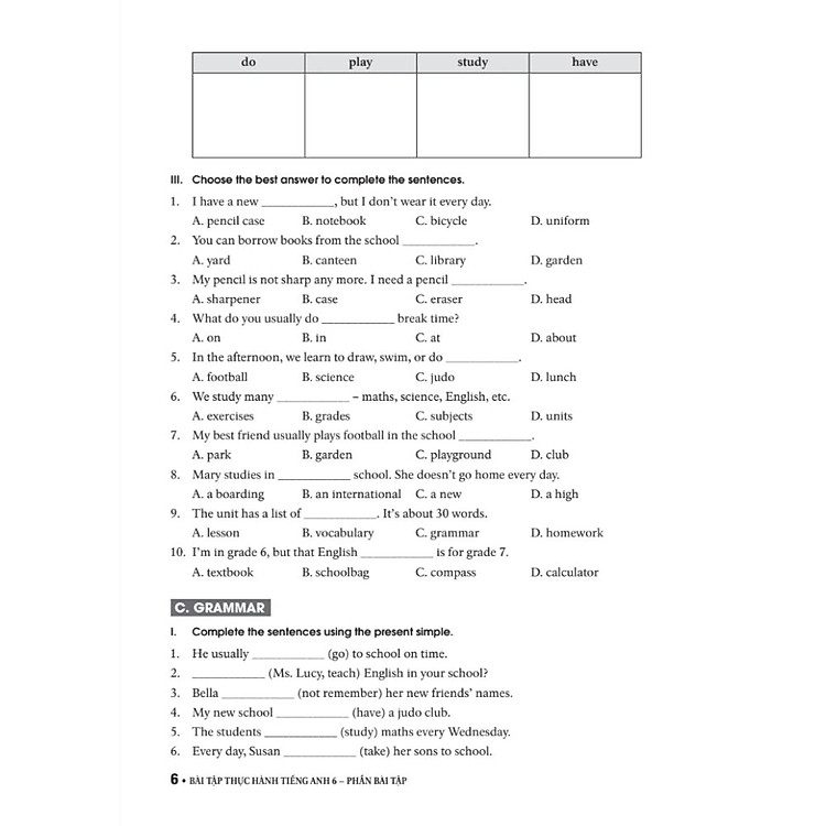 Bài Tập Thực Hành Tiếng Anh 6 (Có Đáp Án) - Ảnh 7