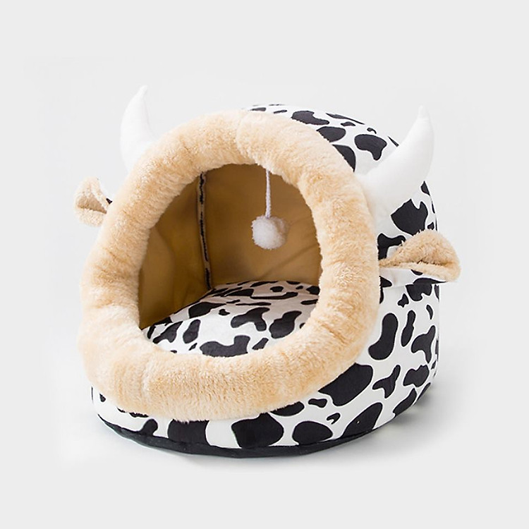 Nhà nệm bông bò sữa đáng yêu cho thú cưng - Sản phẩm cao cấp dành cho thú cưng