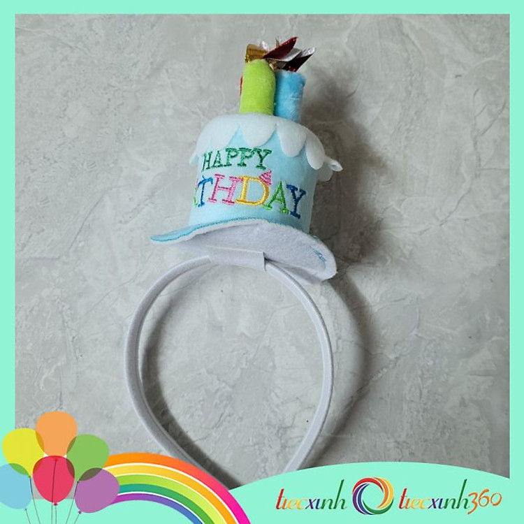 Cài tóc bánh sinh nhật có nến - Xanh - Ảnh 3