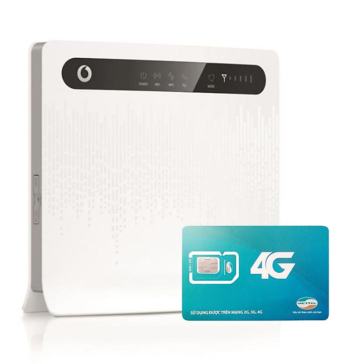Huawei B593 | Thiết bị phát wifi 3G/4G Chuẩn LTE Tốc Độ Cao+ Sim Viettel 4G Siêu tốc khuyến Mãi 60GB/Tháng - Hàng nhập khẩu