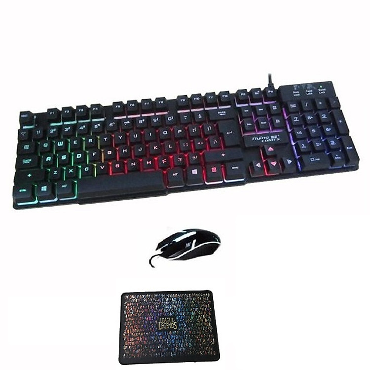 Bàn phím giả cơ Gaming kèm chuột chuyên game Led K8 3621 +Tặng lót chuột liên minh
