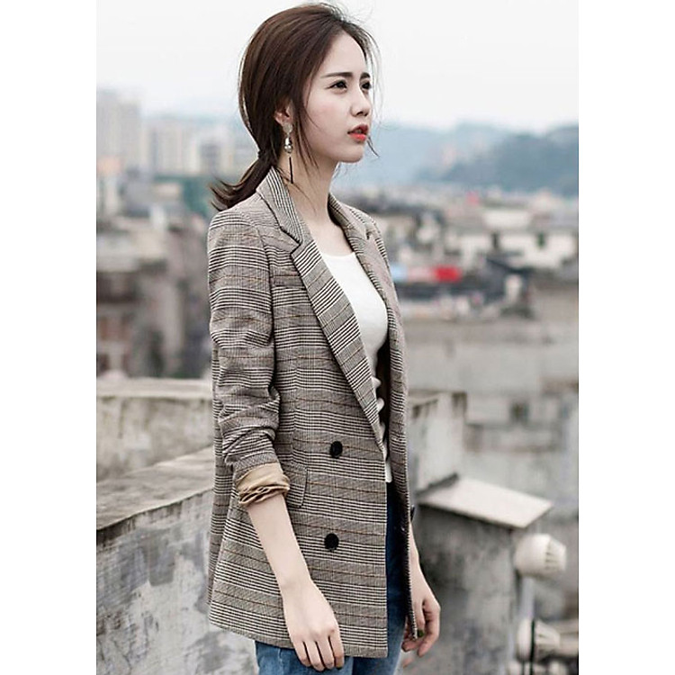 ÁO BLAZER NỮ 2 LỚP 4 KHUY ĐẸP