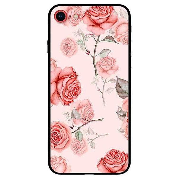 Ốp lưng dành cho iPhone 7 / iPhone 8 - iPhone Se 2020 - 7 Plus / 8 Plus mẫu Hoa Tiết Hồng Cam