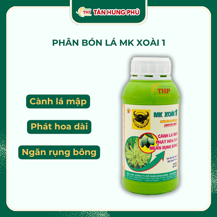 Phân Bón Lá Đầu Trâu MK Xoài 1 (10-3-2) chai 500ml