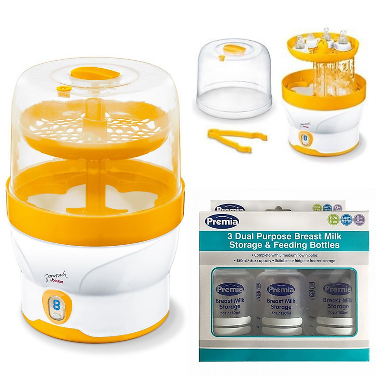 Máy Tiệt Trùng Bình Sữa Beurer BY 76 + Tặng kèm Bình Trữ Sữa 2 trong 1