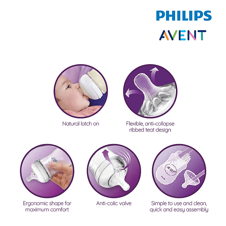 Bộ 2 bình sữa Avent Natural 125ml/260ml Ưu đãi - Hình ảnh 5