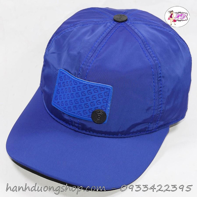 Nón kết vải dù trơn bóng thời trang cao cấp, mặt da gắn nút, sò chữ nhật, mũ lưỡi trai vải dù cao cấp