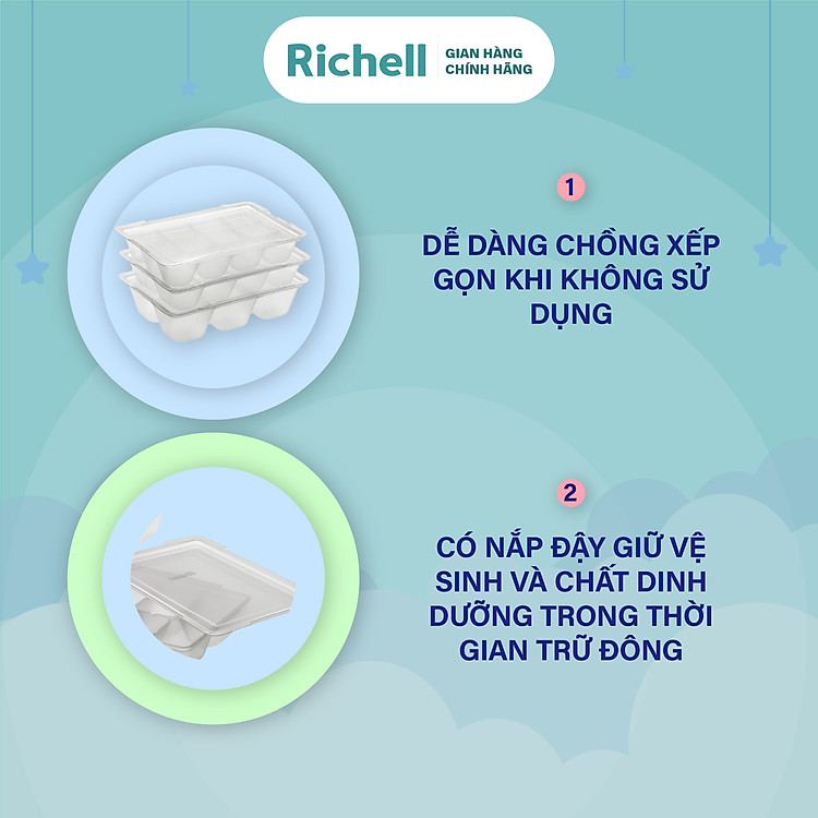 Bộ khay trữ đông thức ăn Richell Chính hãng Ưu đãi - Hình ảnh 4
